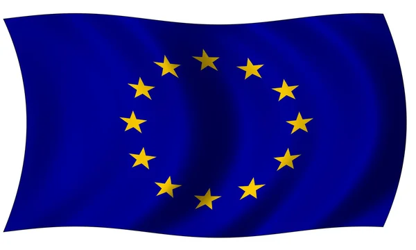 Флаг Европейского союза в волне — стоковое фото
