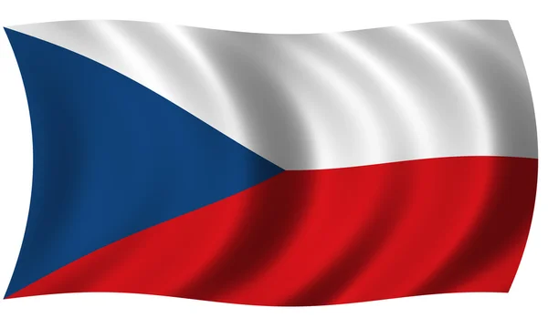 国旗的捷克波中 — 图库照片