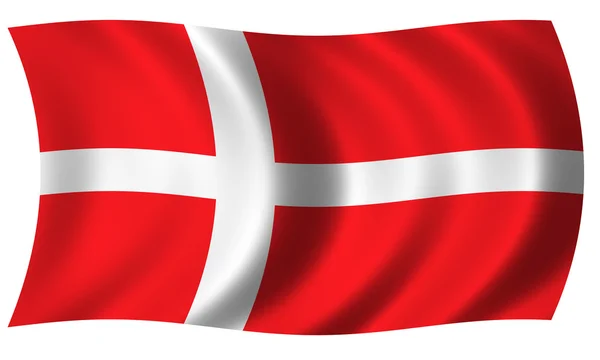 Flaga Danii w fali — Zdjęcie stockowe