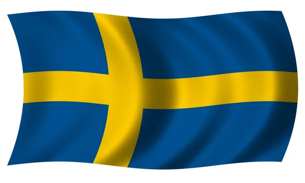 Flag of sweden in wave — Stock Photo, Image