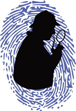 Detective on thumbprint clipart