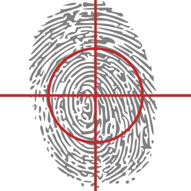 Target unique identity with thumbprint clipart