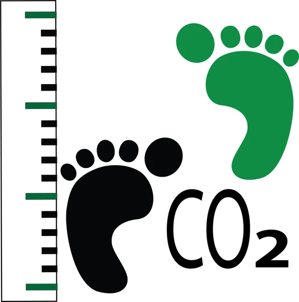 Carbon footprint measure — Stock Vector