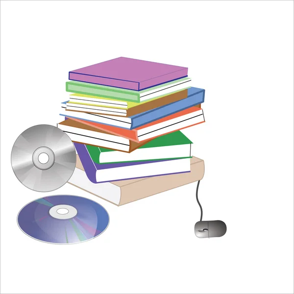 Books cd and dvd — Stock Vector