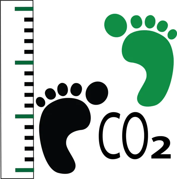 Misura dell'impronta di carbonio — Vettoriale Stock