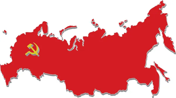 在红色的俄罗斯地图 — 图库矢量图片#