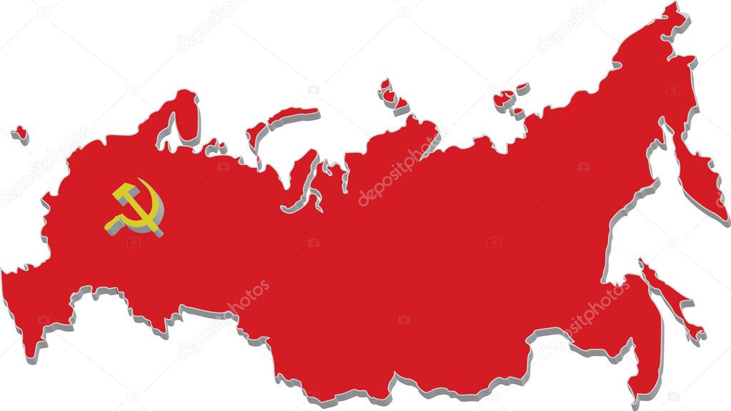 Map of russia in red