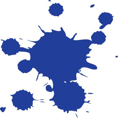 Big blue ink blot on white paper clipart