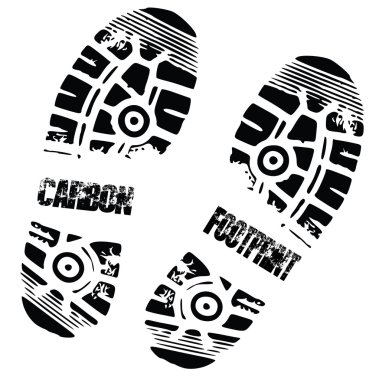 Carbon footprint of two shoes clipart
