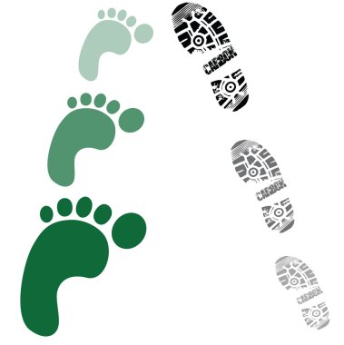 Carbon footprints increasing clipart