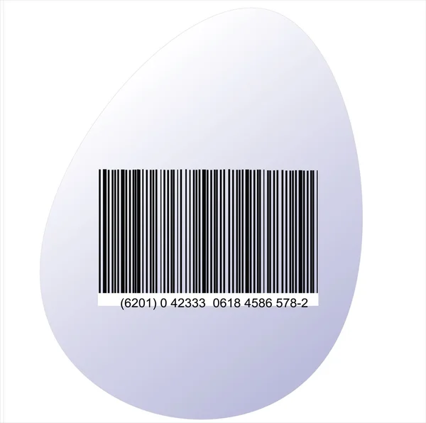 Bar code stripes on white egg shell — Stock Vector