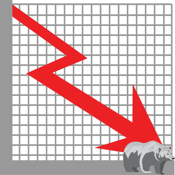 stock vector Graph of a bearish financial market