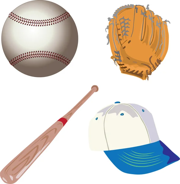 Attrezzature da baseball — Vettoriale Stock