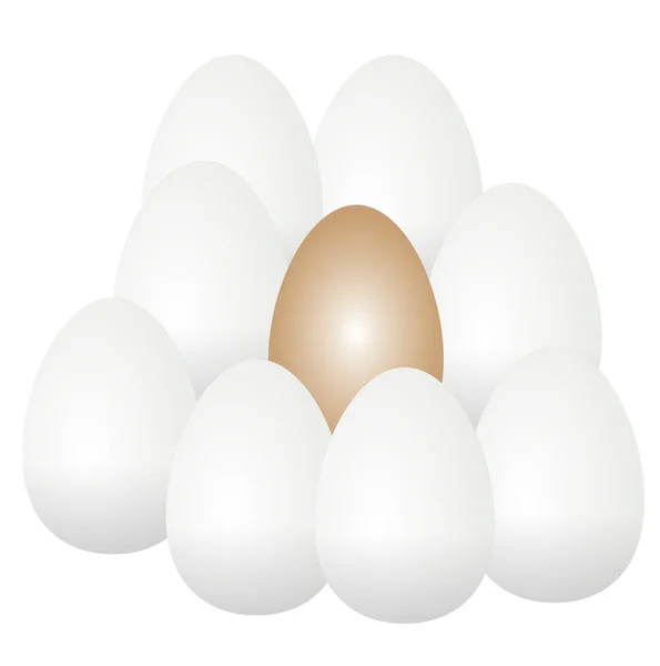鸡蛋之间的分化 — 图库矢量图片