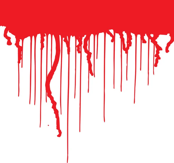 Peinture rouge dégoulinant sur le mur — Image vectorielle