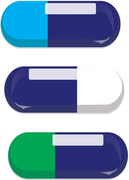 Médecine en capsules de gélatine — Image vectorielle
