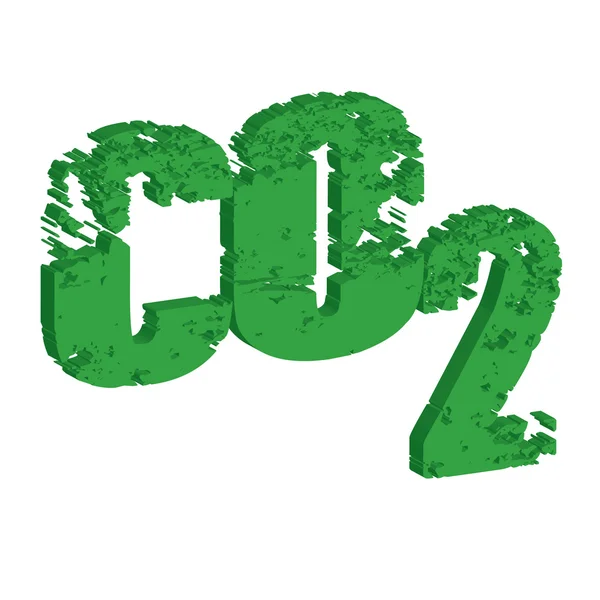 Símbolo de dióxido de carbono en 3d — Vector de stock