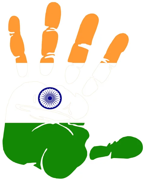 Impressão manual da bandeira da Índia — Vetor de Stock
