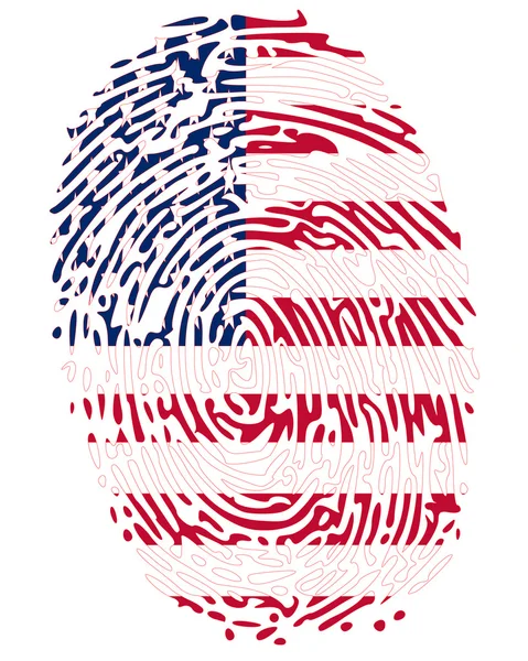 Thumbprint Flag Colors of United States of America — Stock Vector