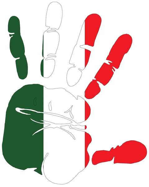 Отпечаток руки для Италии — стоковый вектор