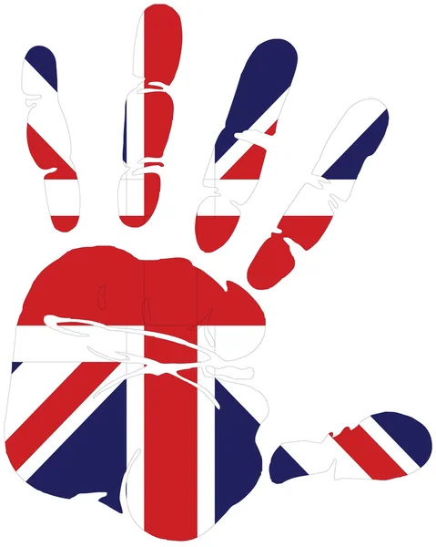 Εκτύπωση χέρι της Μεγάλης Βρετανίας — Διανυσματικό Αρχείο