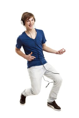 Dancing while listen music clipart