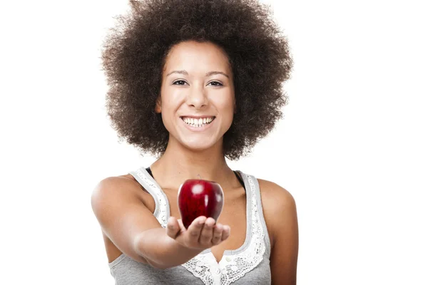 Holding a apple — Stock Photo, Image