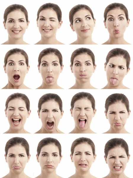 Πολλαπλές εκφράσεις πρόσωπα — Φωτογραφία Αρχείου