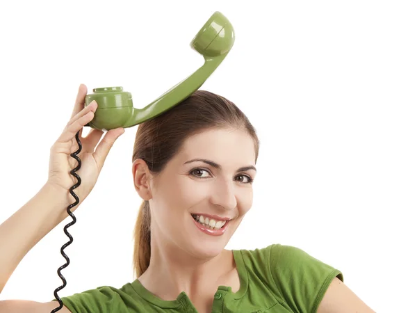Hloupý telefon holka — Stock fotografie