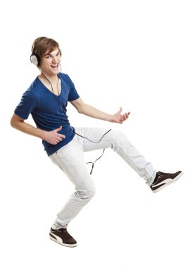 Dancing while listen music clipart