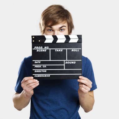 Showing a clapboard clipart