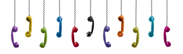 Gekleurde vintage telefoons — Stockfoto
