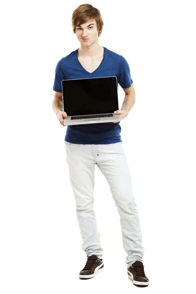 Homem com um laptop — Fotografia de Stock
