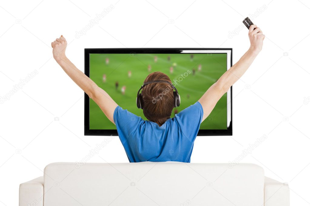 Watching football on TV