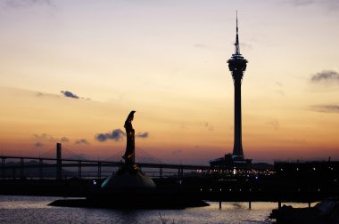 Kun IAM heykeli ve kule Kongre, macau