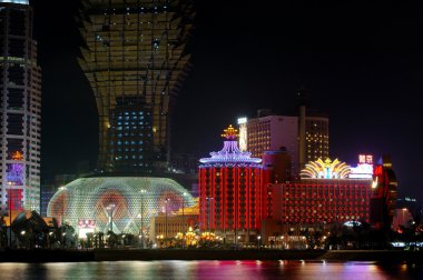 The new and old casino of Lisboa, Macau clipart