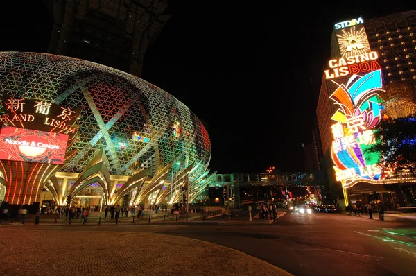 O novo e antigo casino de Lisboa, Macau — Fotografia de Stock