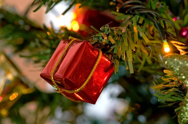 Červená vánoční box — Stock fotografie