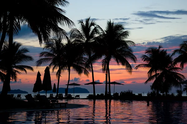 stock image Evening in tropical hotel