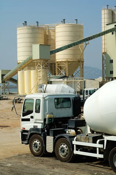 stock image The mixer truck in cememt plant