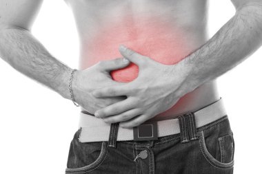 Man having stomach pain clipart