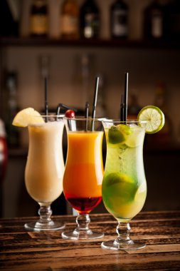 Three fresh cocktails clipart