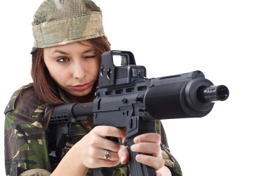 Army girl clipart