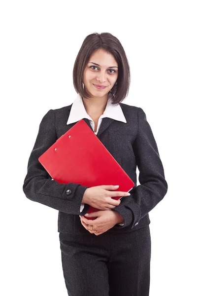 Business woman holding arrangör — Stockfoto