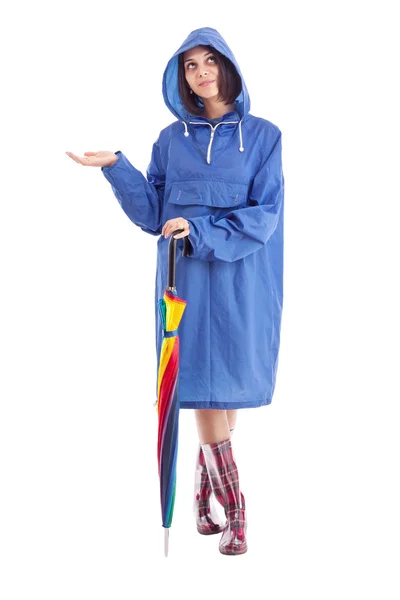 Girl in a raincoat — Stockfoto