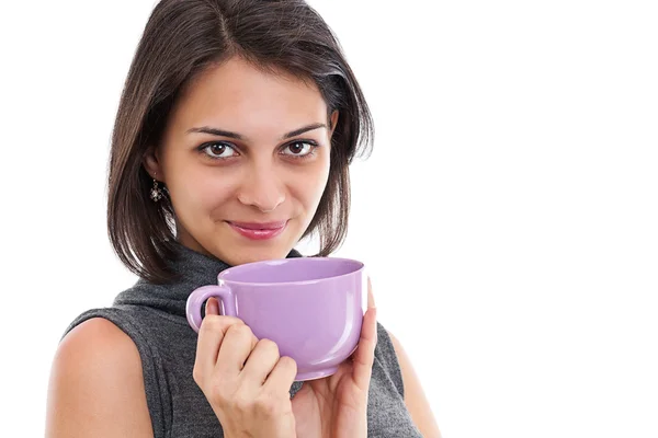 Woman and cup — Stock Photo, Image