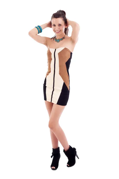 Model v elegantní šaty Stock Snímky
