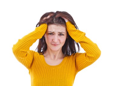 Closeup of upset woman clipart