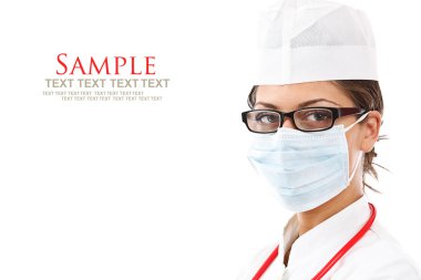 Doktor stetoskop ve maske ile