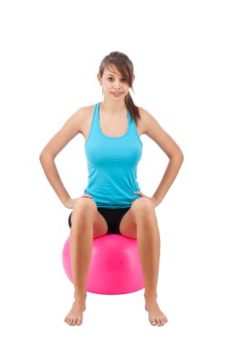 Girl with fitness ball clipart